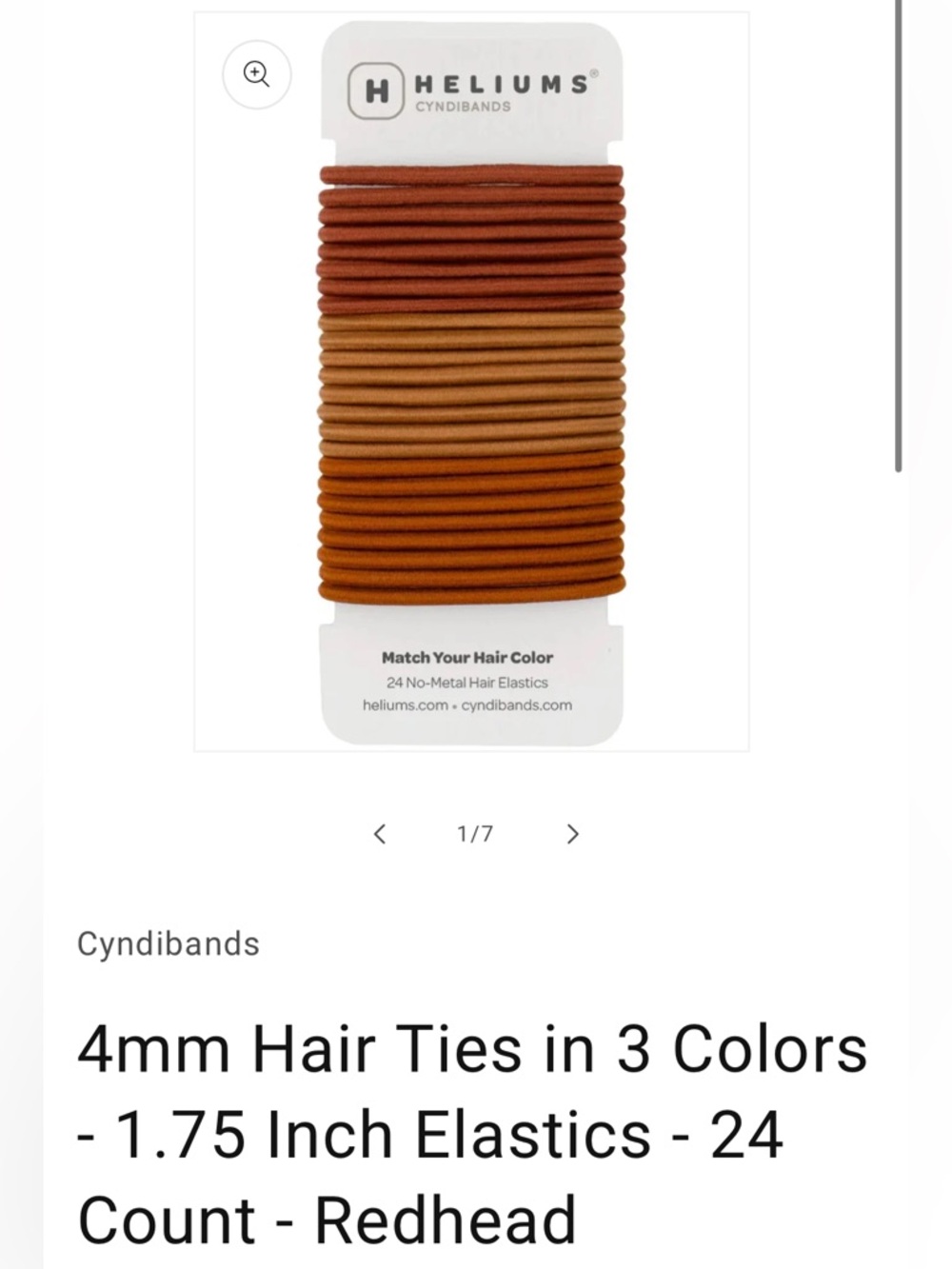 Heliums/Cyndibands 4mm No-Metal Hair Ties - For Redheads
